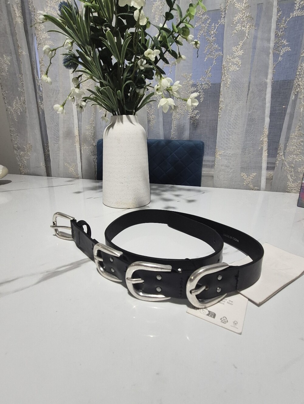ZARA Black Leather Belt .Grunge&Gothic